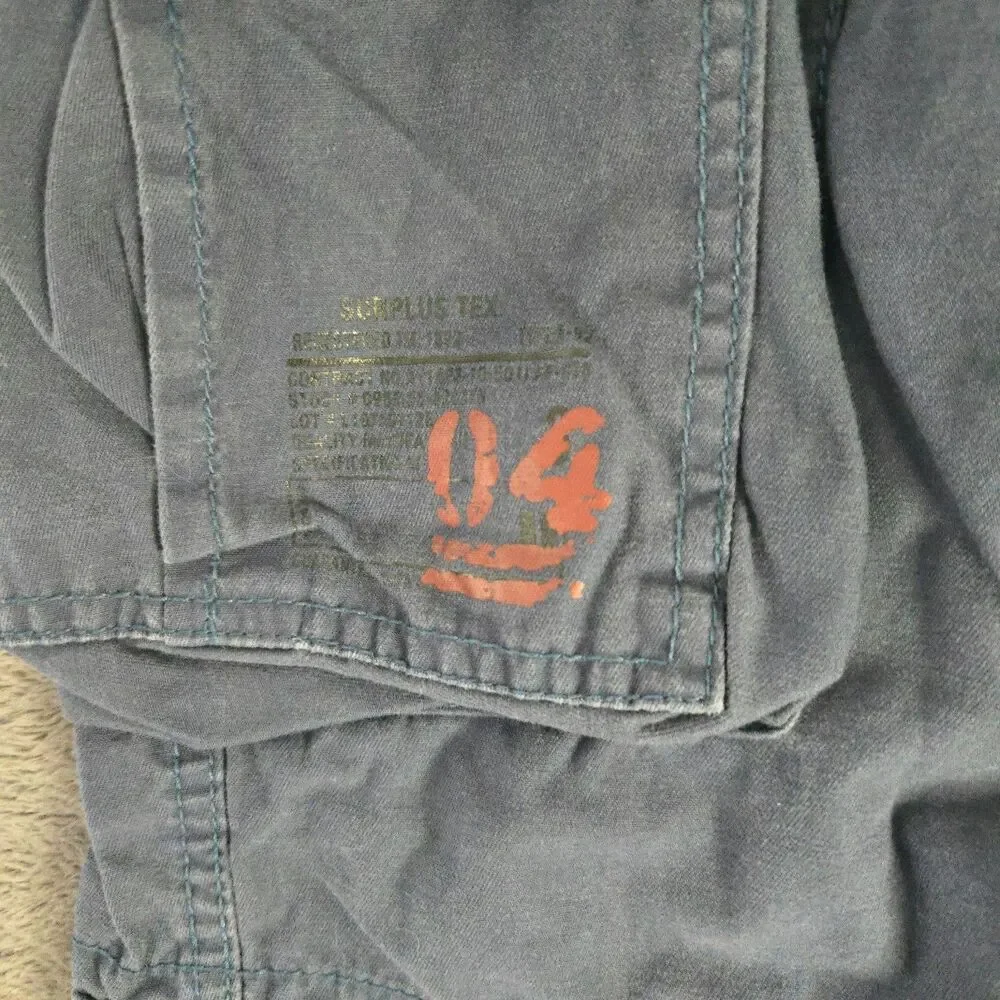 Surplus Tex Mens Airborne Vintage Cargo Pants Blue Army Utility Size M 36x29